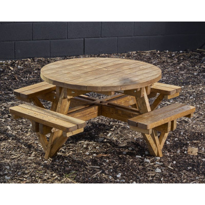 Banc de pique-nique rond pour 8 enfants