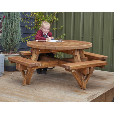 Banc de pique-nique rond pour 8 enfants