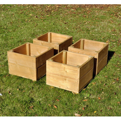 Petites jardinières carrées (4 pièces)
