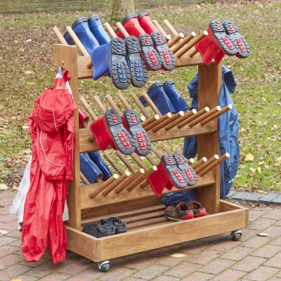 Support mobile extérieur pour bottes de pluie